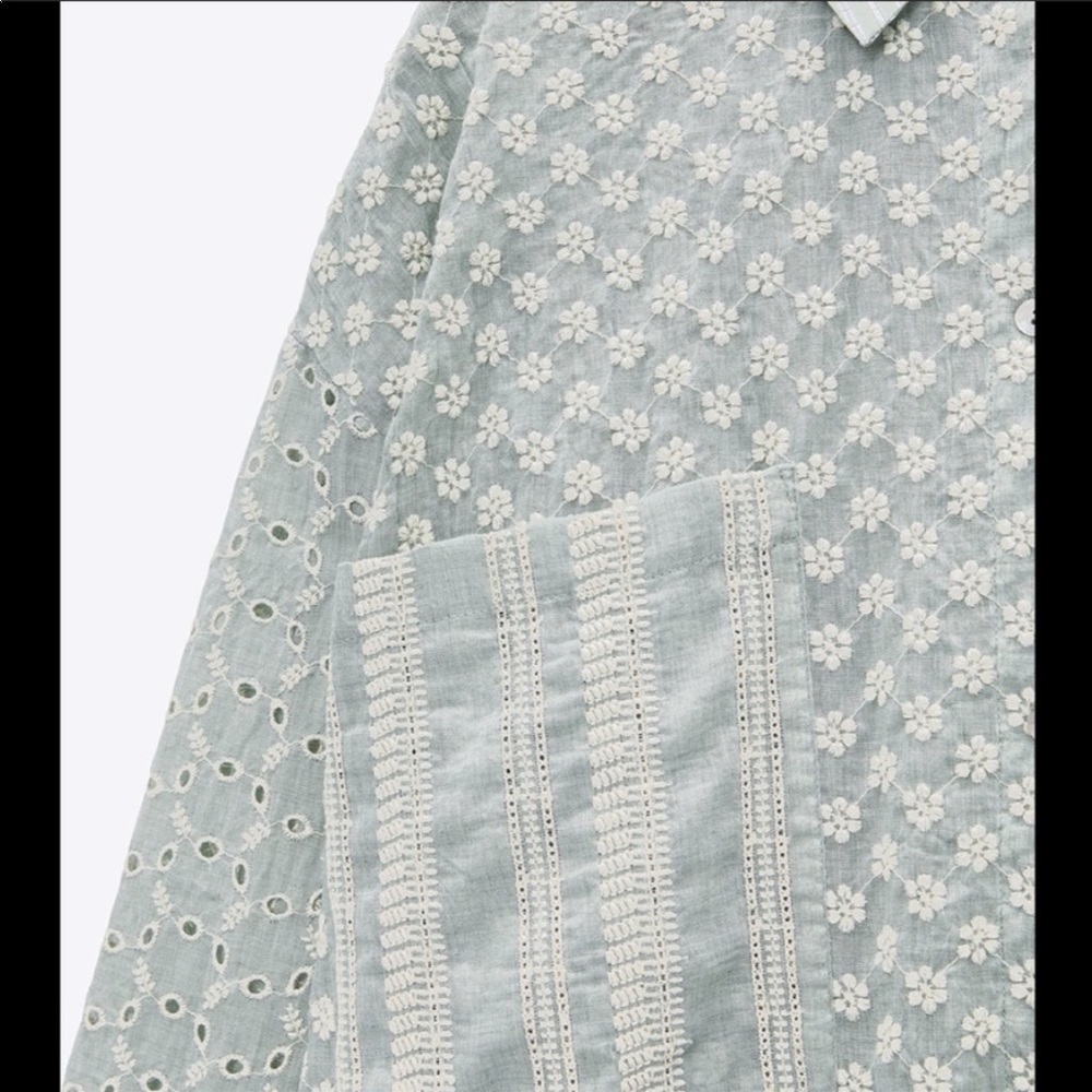 Zara open knit embroidery patchwork dress tunic duster - Picture 11 of 15